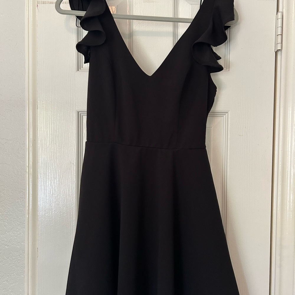 Nordstrom Black Ruffle Mini Dress